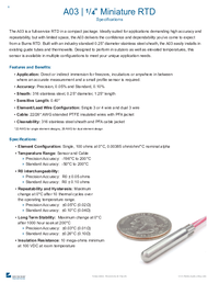 Thumbnail of document Data Sheet - A03 Miniature RTD